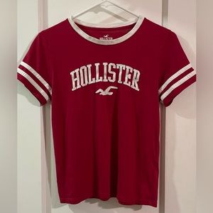 Hollister Vintage Style Red Striped Small Tshirt